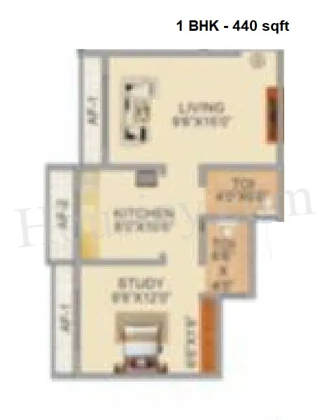 Karma Heights Unit plan - 440 sq.ft.